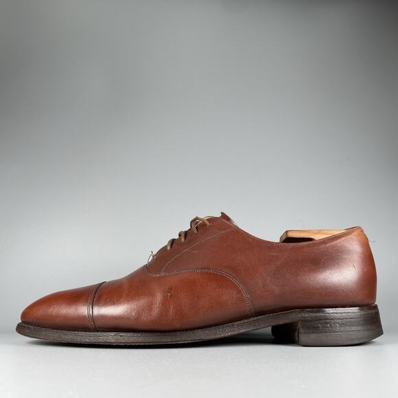 Royal Tweed by Cheaney Men’s UK 10.5 US 11.5 Brown Leather Cap Toe Oxford Shoes - Picture 1 of 10